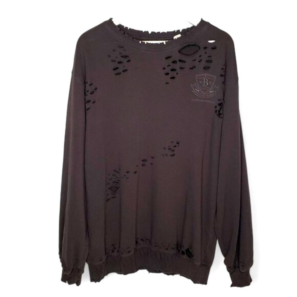 BDG Super Distressed Sweatshirt Women's Oversized Grunge Frayed Edge Holes S